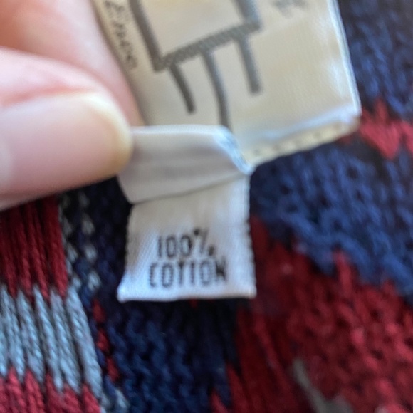 Vintage 80s/90s SAGE by Liz Ence Hand Loomed Art Deco Cotton Vest Grandpa Core M - Picture 10 of 10